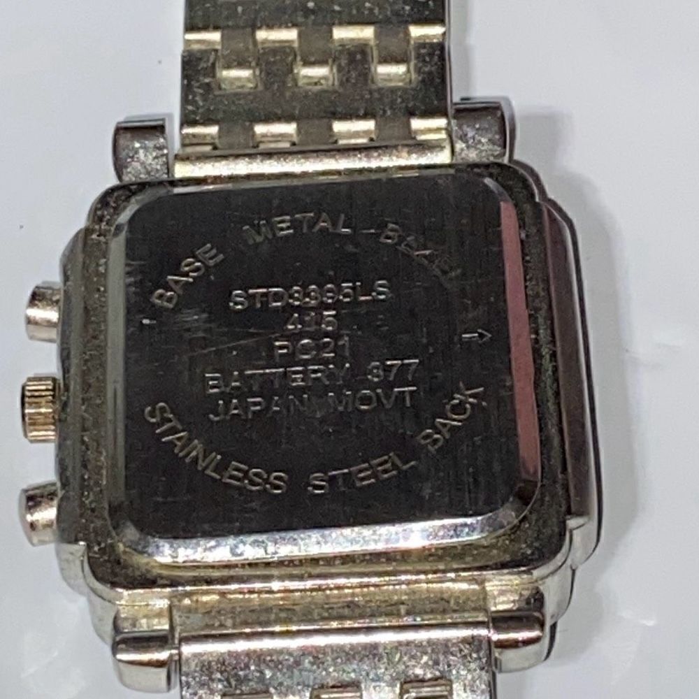 Studio Time Women's Silver Tone Rhinestone Bezel Chronograph Quartz Watch OS - Picture 9 of 10